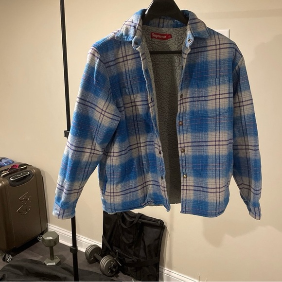 トップス Supreme Lined Flannel Snap Shirt Supreme Lined Flannel Snap Shirt Blue Men's - FW23 - US